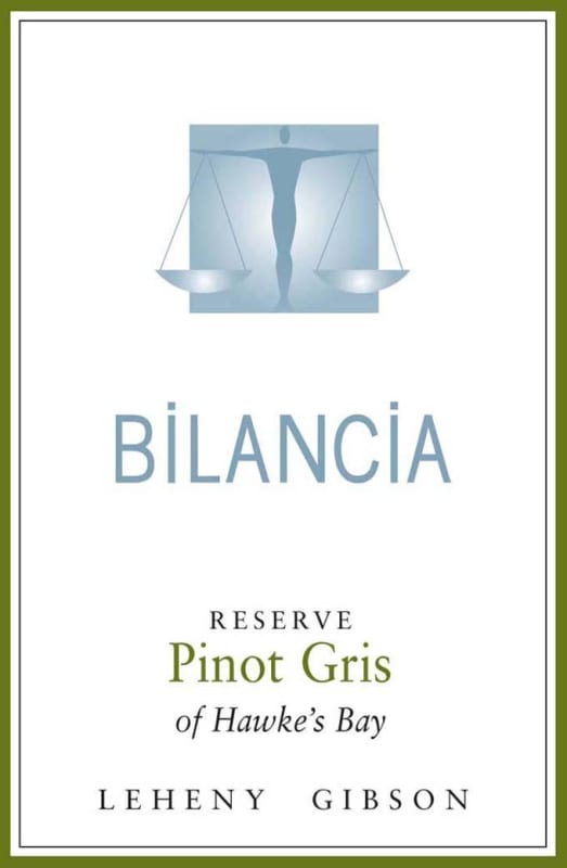 Bilancia Limited Reserve Pinot Gris 2008 Front Label