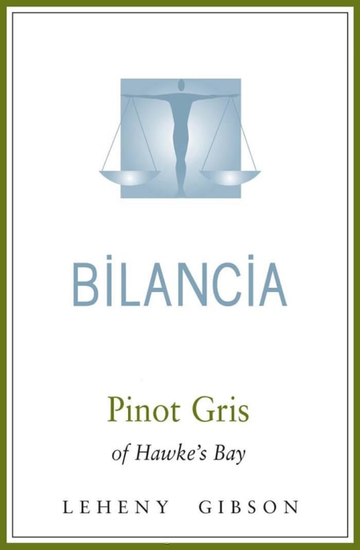 Bilancia Limited Pinot Gris 2009 Front Label