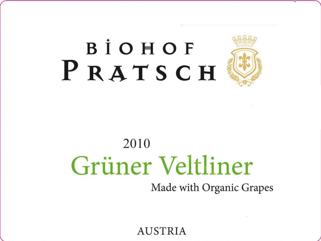 Biohof Pratsch Gruner Veltliner 2010 Front Label