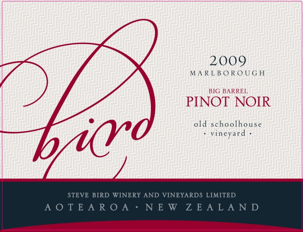 Bird Wines Big Barrel Pinot Noir 2009 Front Label