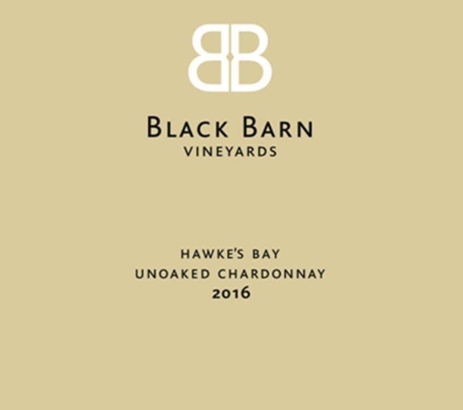 Black Barn Vineyards Unoaked Chardonnay 2016 Front Label