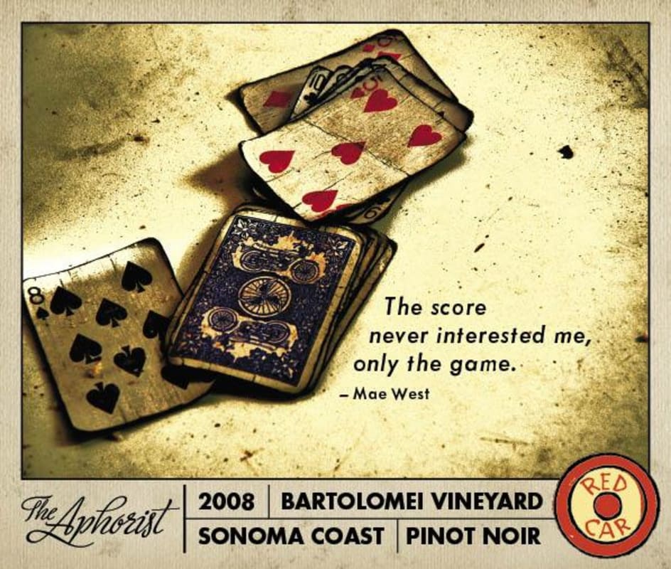 Red Car The Aphorist Pinot Noir 2008 Front Label
