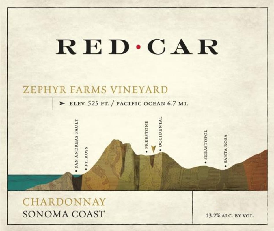 Red Car Zephyr Farms Chardonnay 2013 Front Label