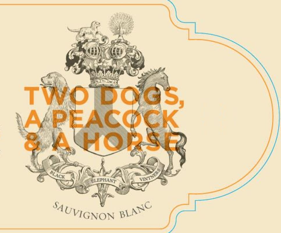 Black Elephant Vintners Two Dogs a Peacock and Horse Sauvignon Blanc 2016 Front Label