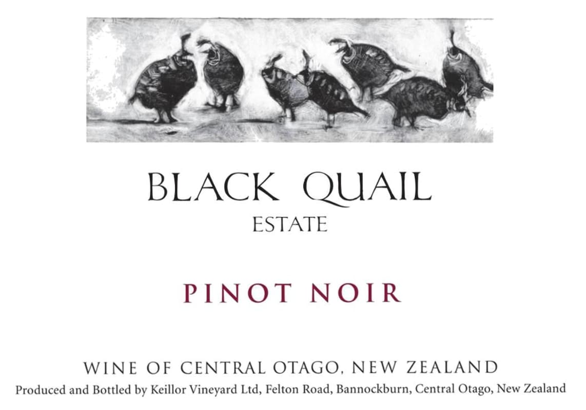 Black Quail Estate Pinot Noir 2013 Front Label