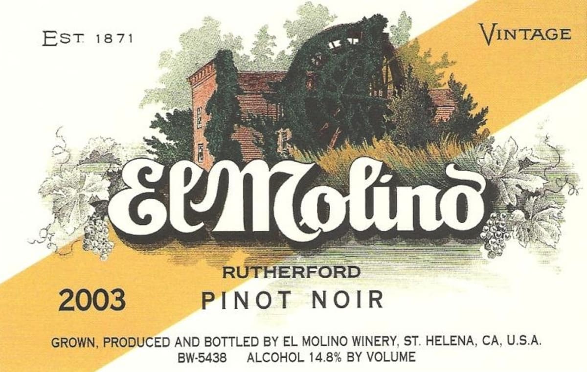 El Molino Pinot Noir 2003 Front Label