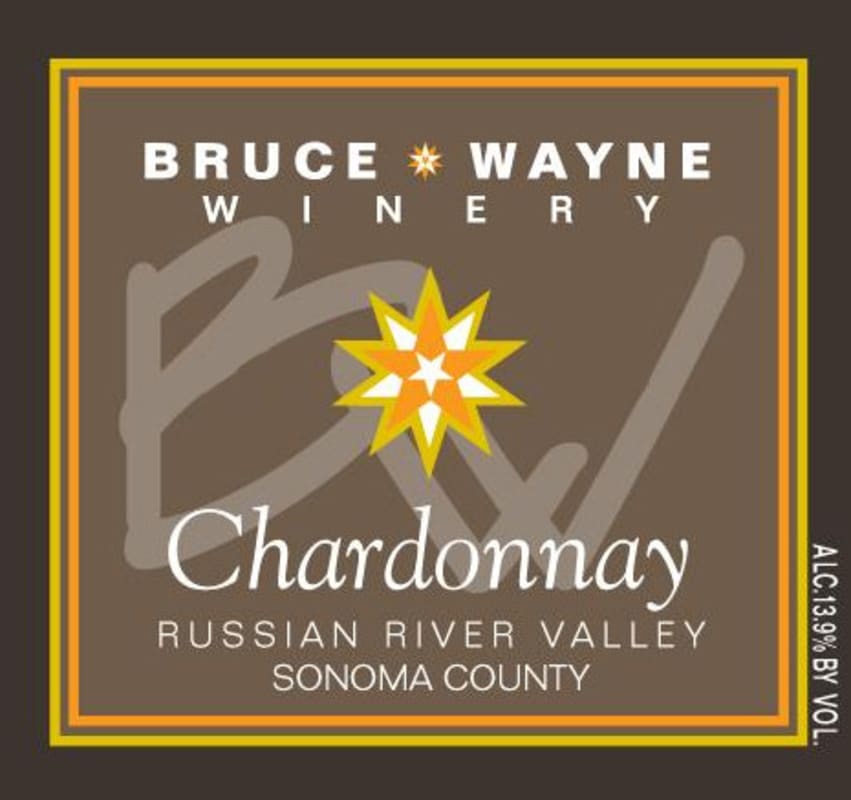 Starry Night Winery Bruce Wayne Chardonnay 2015 Front Label