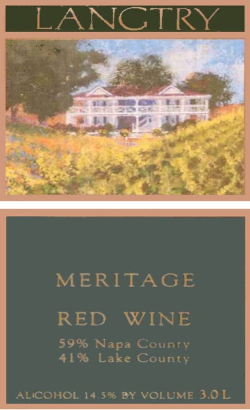 Langtry Estate Meritage 2002 Front Label