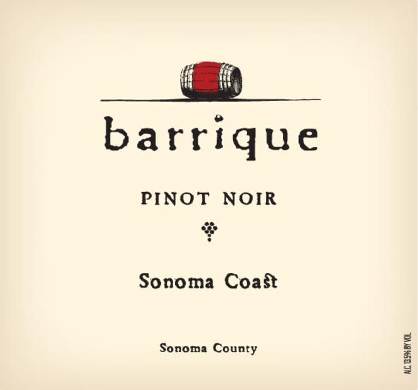 Barrique Sonoma Coast Pinot Noir 2015 Front Label