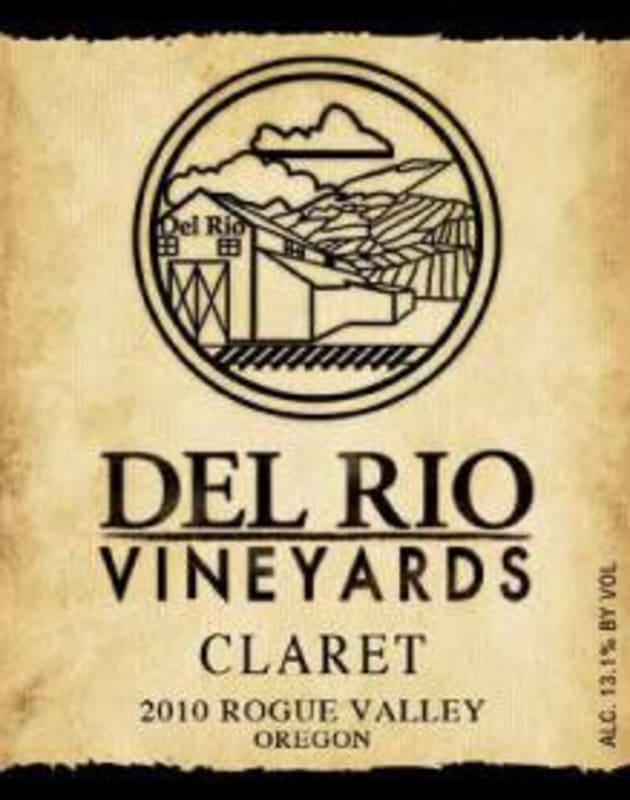 Del Rio Vineyards Claret 2010 Front Label