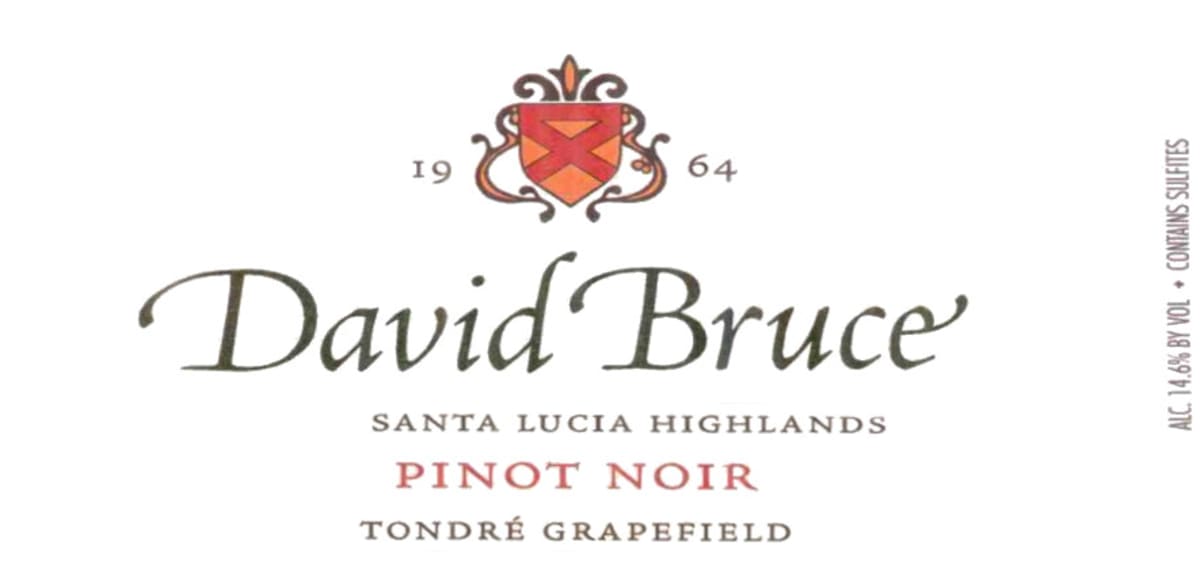David Bruce Tondre Grapefield Pinot Noir 2002 Front Label