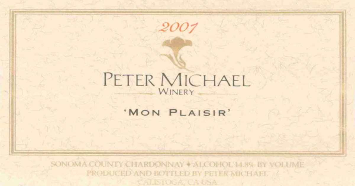 Peter Michael Mon Plaisir Chardonnay 2001 Front Label