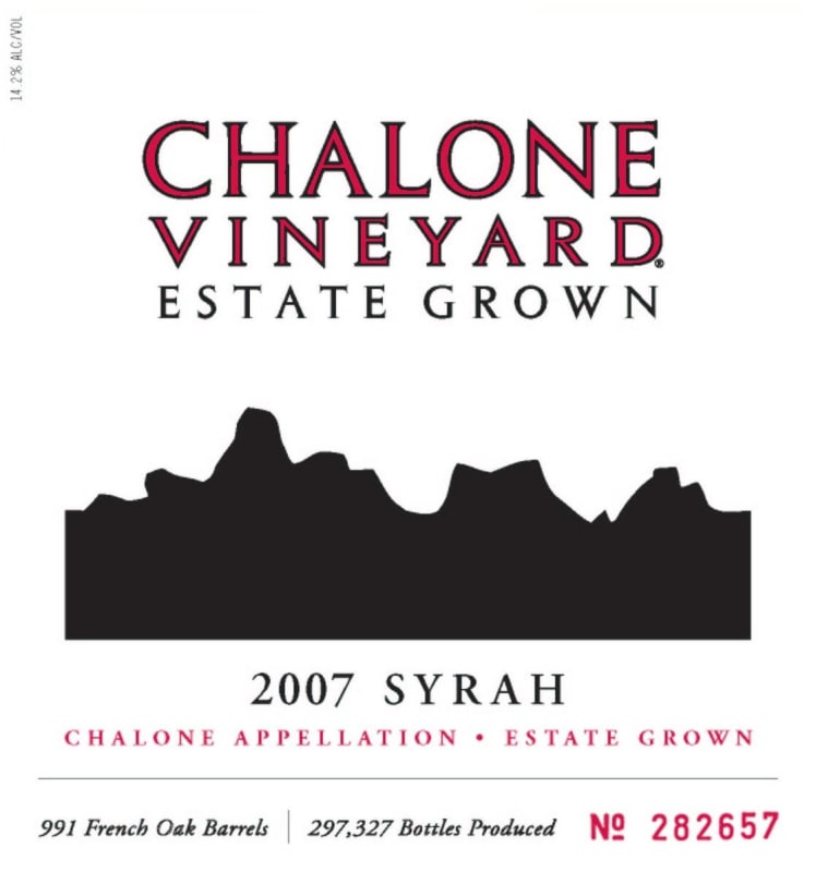 Chalone Estate Grown Syrah 2007 Front Label