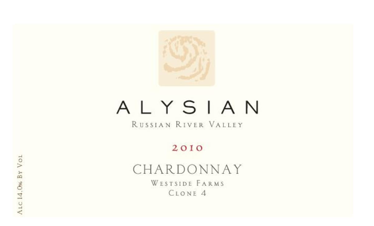Alysian Westwise Farms Clone 4 Chardonnay 2010 Front Label