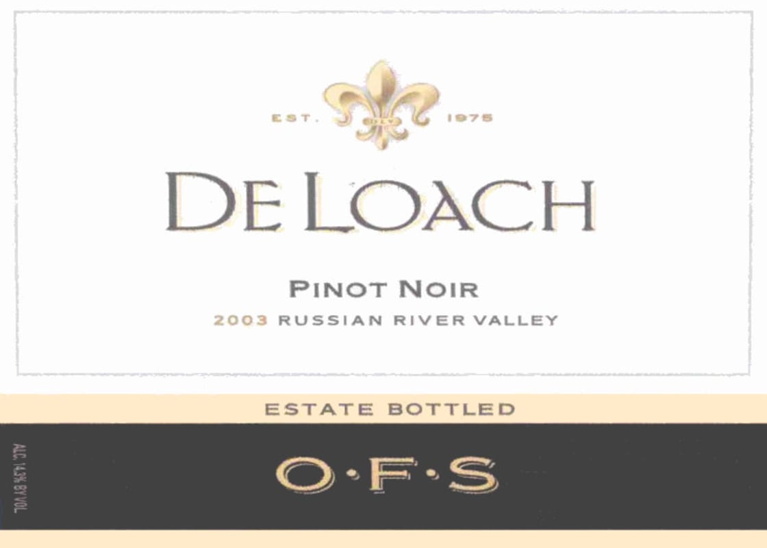 DeLoach O.F.S. Pinot Noir 2003 Front Label