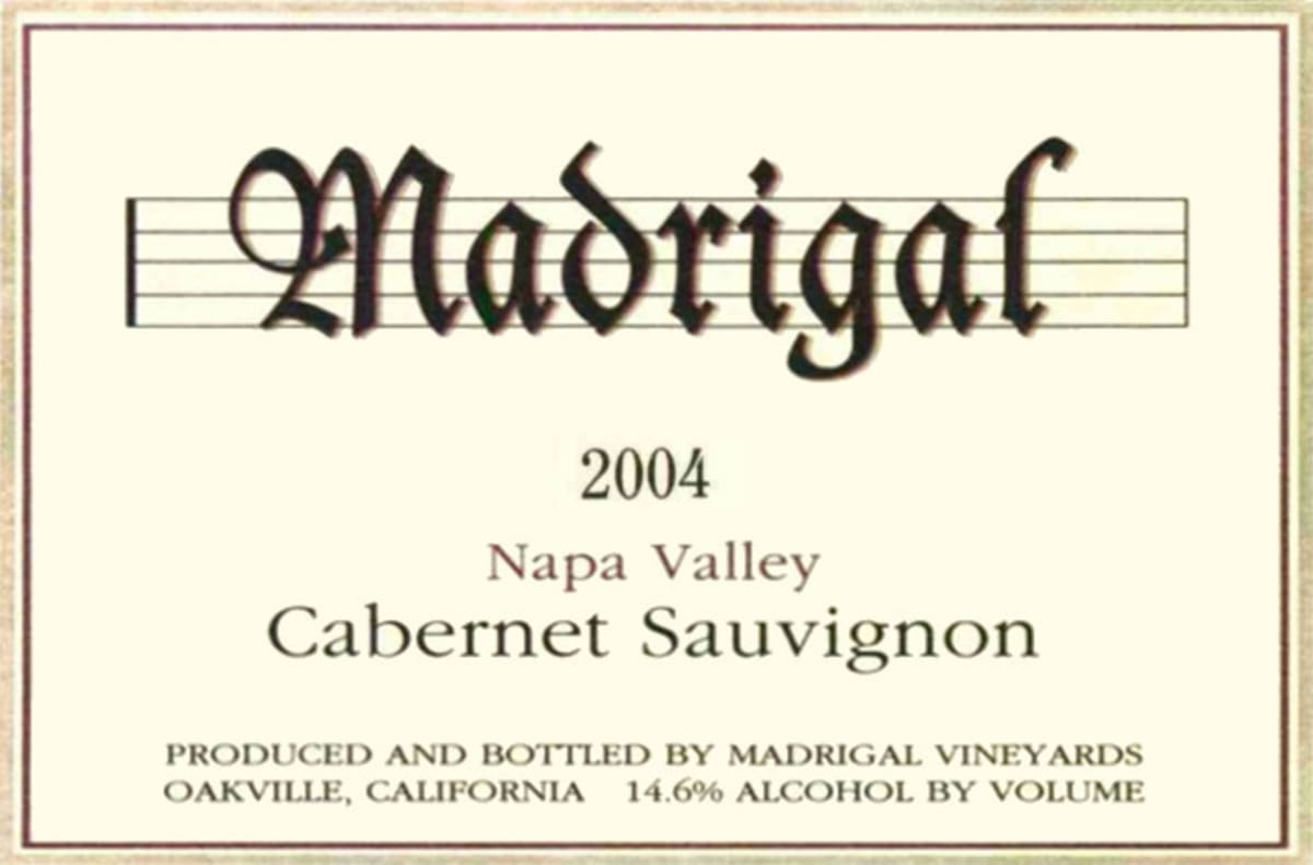 Madrigal Vineyards Cabernet Sauvignon 2004 Front Label