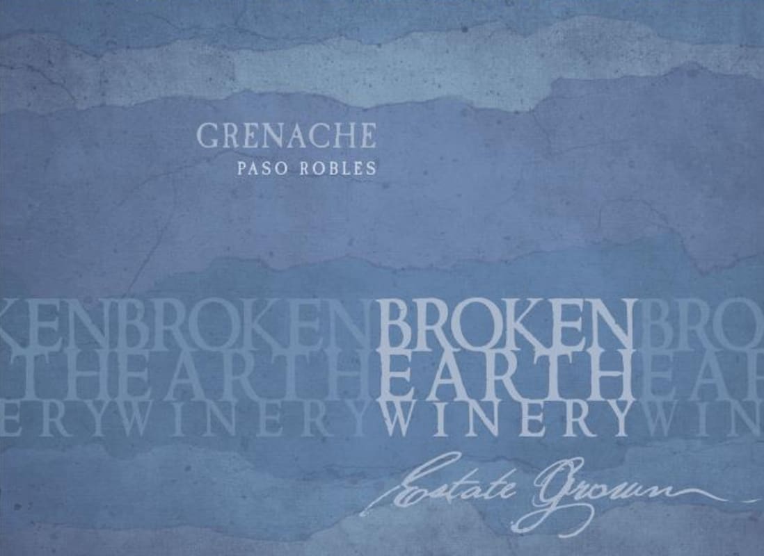 Broken Earth Winery Grenache 2015 Front Label