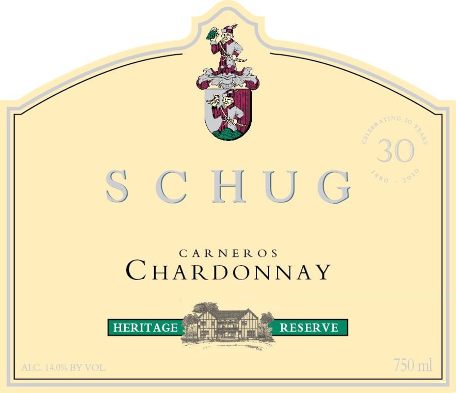 Schug Heritage Reserve Chardonnay 2015 Front Label