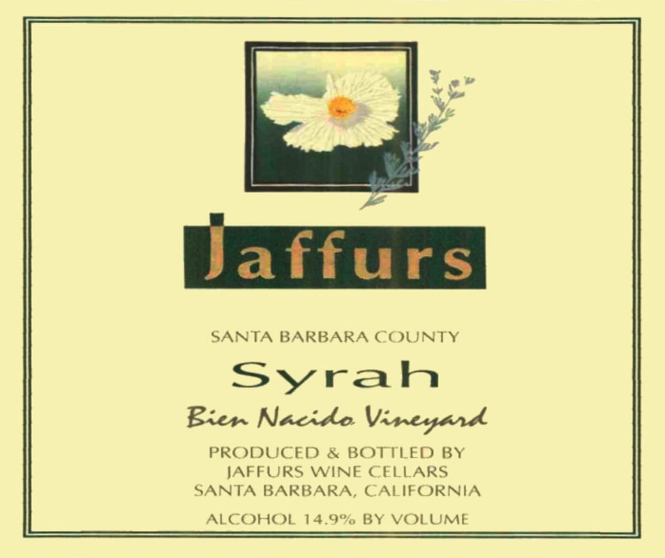 Jaffurs Bien Nacido Vineyard Syrah 2003 Front Label