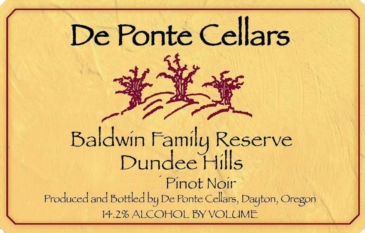 DePonte Baldwin Family Reserve Pinot Noir 2008 Front Label
