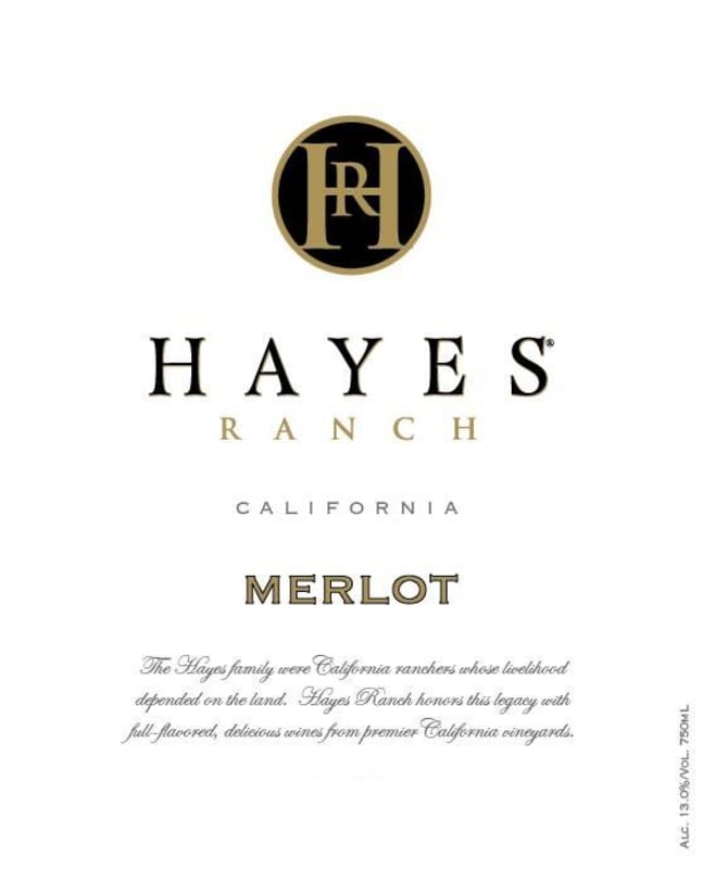 Hayes Ranch Merlot 2013 Front Label