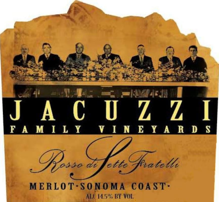 Jacuzzi Rosso di Sette Fratelli Merlot 2014 Front Label
