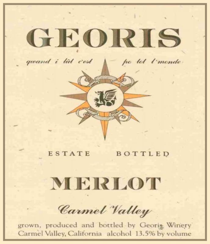 Georis Winery Estate Merlot 1997 Front Label
