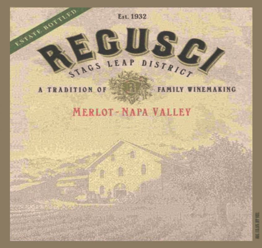 Regusci Winery Merlot 2004 Front Label