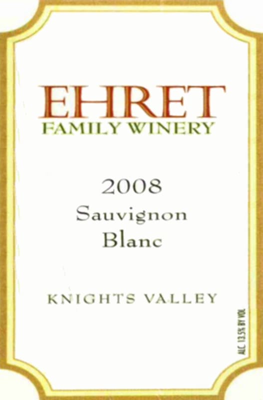 Ehret Family Winery Sauvignon Blanc 2008 Front Label