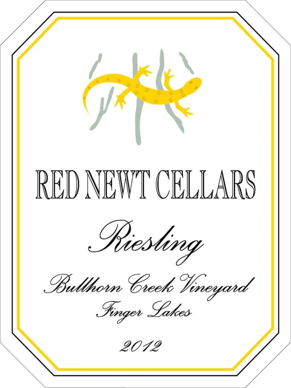 Red Newt Cellars Bullhorn Creek Vineyard Riesling 2012 Front Label
