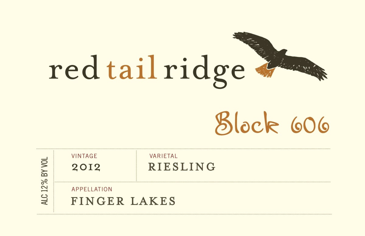 Red Tail Ridge Block 606 Riesling 2012 Front Label