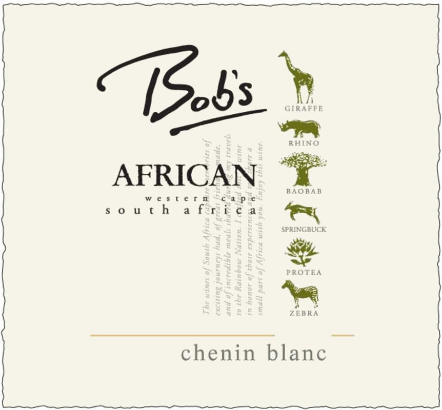 Bob's African Wines Chenin Blanc 2013 Front Label
