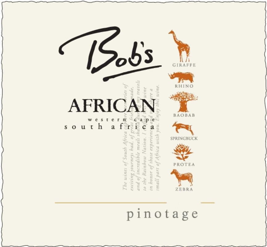 Bob's African Wines Pinotage 2012 Front Label