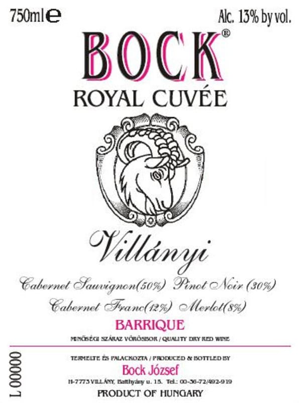Bock Villany Royal Cuvee 2008 Front Label