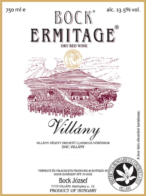 Bock Ermitage 2010 Front Label