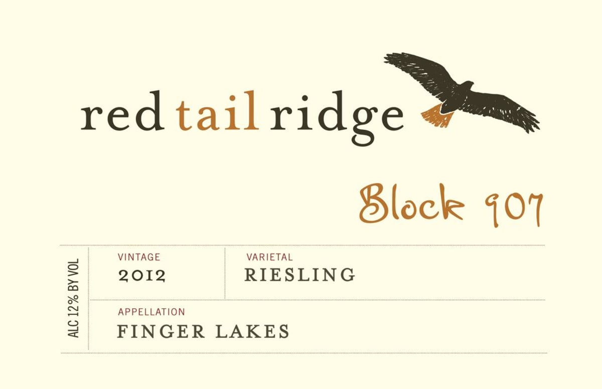 Red Tail Ridge Block 907 Riesling 2012 Front Label
