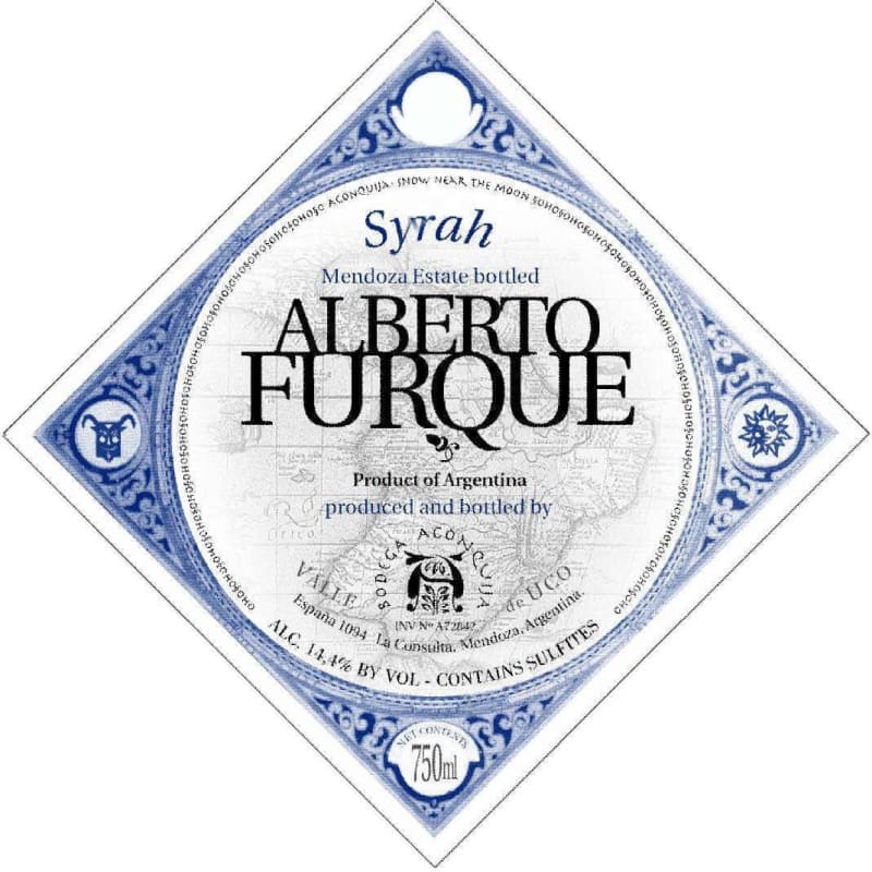 Bodega Aconquija Alberto Furque Syrah 2006 Front Label