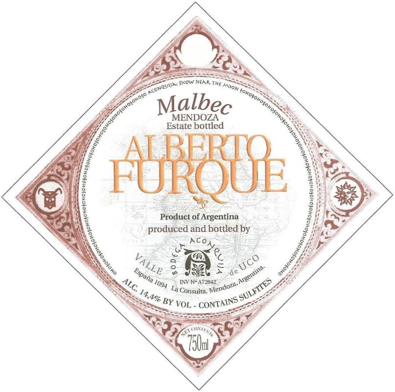 Bodega Aconquija Alberto Furque Malbec 2011 Front Label