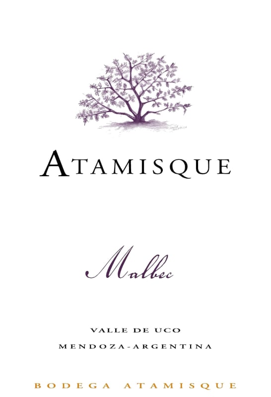 Bodega Atamisque Malbec 2013 Front Label