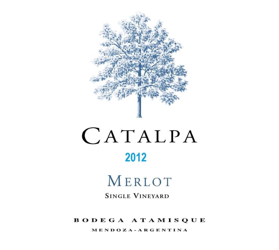 Bodega Atamisque Catalpa Merlot 2012 Front Label