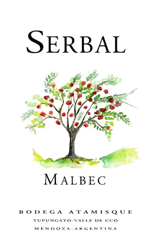 Bodega Atamisque Serbal Malbec 2015 Front Label