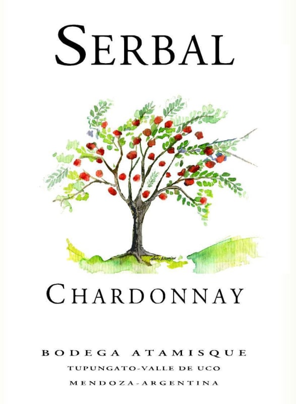 Bodega Atamisque Serbal Chardonnay 2015 Front Label