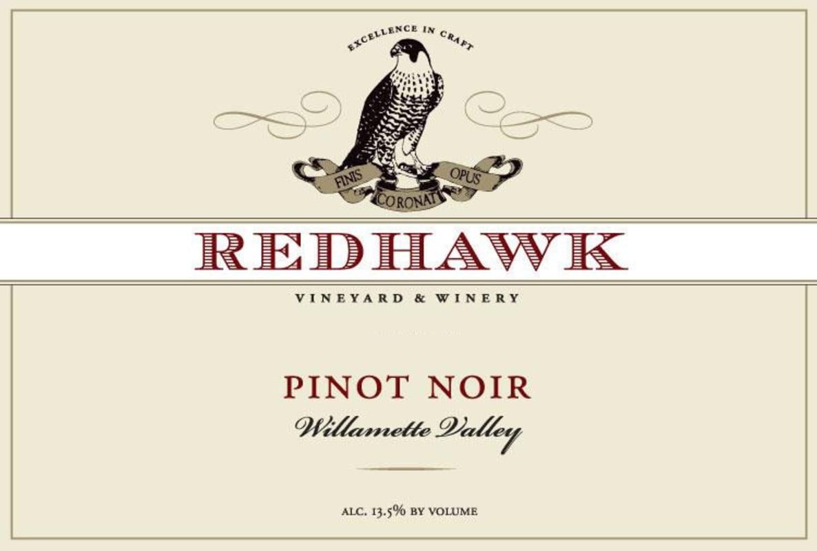 Redhawk Vineyard Estate Pinot Noir 2014 Front Label