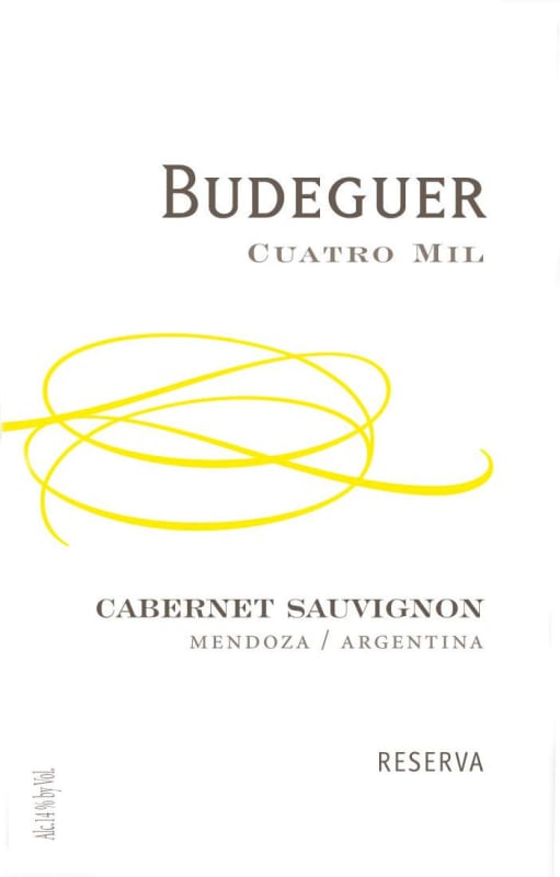 Bodega Budeguer Cuatro Mil Reserva Cabernet Sauvignon 2011 Front Label