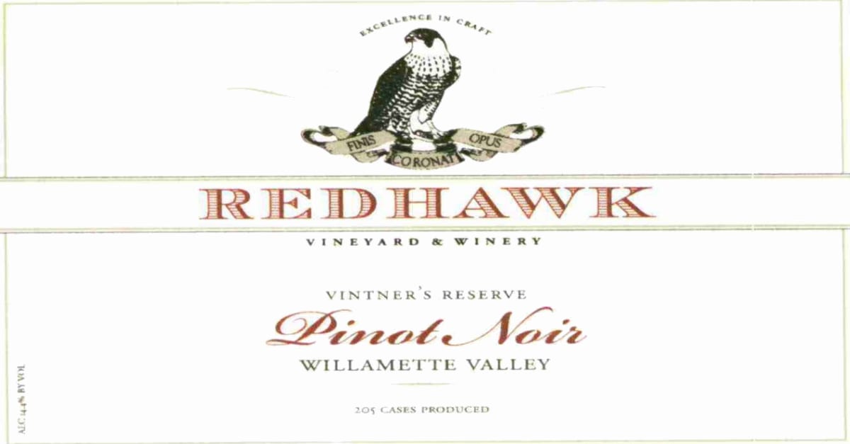 Redhawk Vineyard Vintner's Reserve Pinot Noir 2014 Front Label