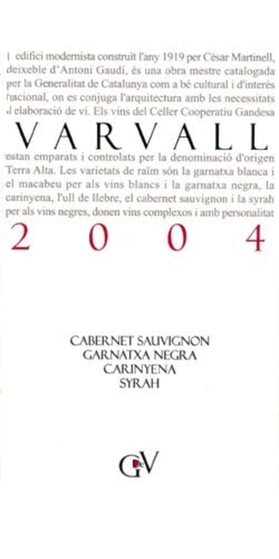 Bodega Cooperative Gandesa Varvall 2004 Front Label