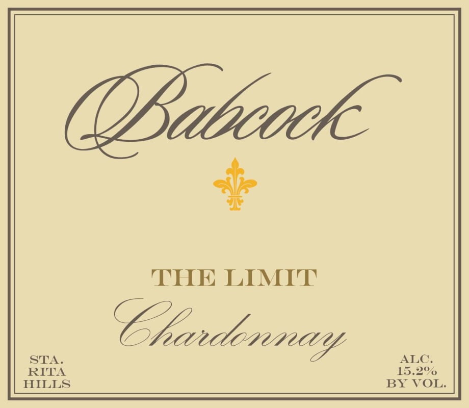 Babcock The Limit Chardonnay 2014 Front Label