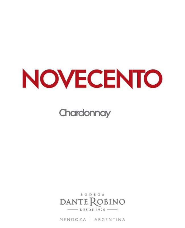 Bodega Dante Robino Mendoza Novecento Chardonnay 2012 Front Label