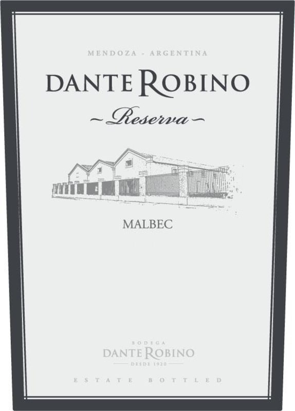 Bodega Dante Robino Novecento Reserva Malbec 2012 Front Label