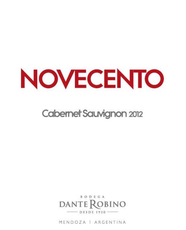 Bodega Dante Robino Perdriel Novecento Cabernet Sauvignon 2012 Front Label